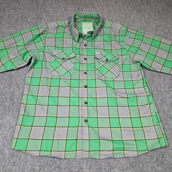 Dixxon Flannel The Auld Pub Shirt 2XL Green Plaid D-Tech St Patricks Day Irish - Picture 2 of 10